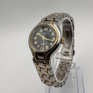 Elegant Timex Women's Two-Tone Indiglo Watch - 24mm Case Working New Battery